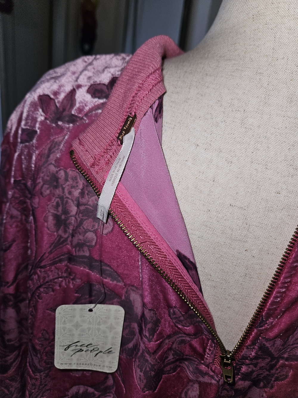 Free People Burnout Rose Velvet Floral Midi Dress - Picture 7 of 7